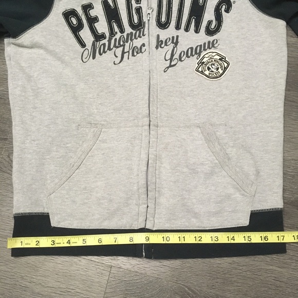 Pittsburgh Penguins G-III 4her by Carl Banks Large Gray Full Zip Hoodie NHL Read - Picture 8 of 9